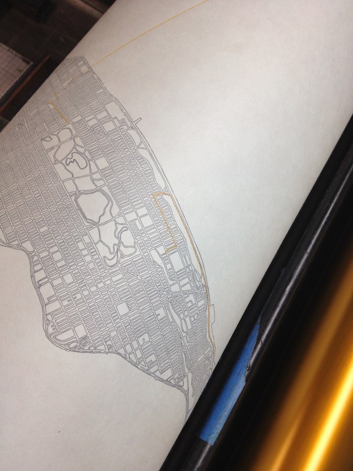 Wrecking Ball on the Vandercook SP-25 drum