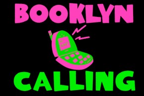 Illustration of a telephone and the text "Booklyn Calling"